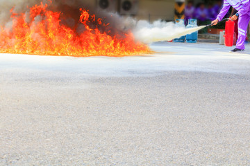 fire fighter a learning training exercise select focus with shallow depth of field.