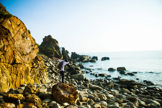 Landscape of Eo Gio bay in Qui Nhon Vietnam