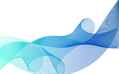 Fototapeta premium Beautiful wave lines of different colors on a white background