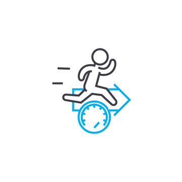 Accelerated work pace line icon, vector illustration. Accelerated work pace linear concept sign.
