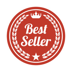 Best seller label on white background.