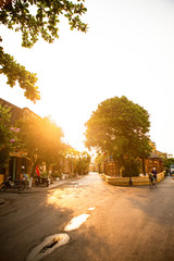 HOI AN, QUANG NAM, VIETNAM, April 26th, 2018: Beautiful early morning at street in Hoi an ancient town