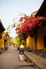 HOI AN, QUANG NAM, VIETNAM, April 26th, 2018: Beautiful early morning at street in Hoi an ancient town