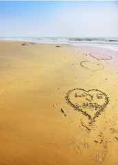 The Sign of Love - The Beach in a clear morning of Spring time.Feb 2018.India.