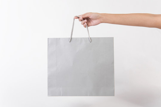 Blank paper bag for mockup template advertising and branding background.
