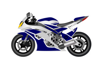 Sport motorcycle in vector on white background.
