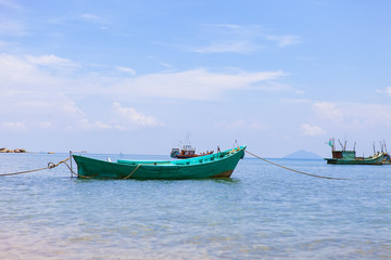 Fishing boats at bay in Hon Son Island, Kien Giang, Vietnam
