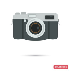Travel camera color flat icon