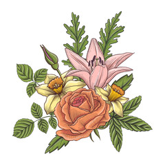 vintage vector floral composition