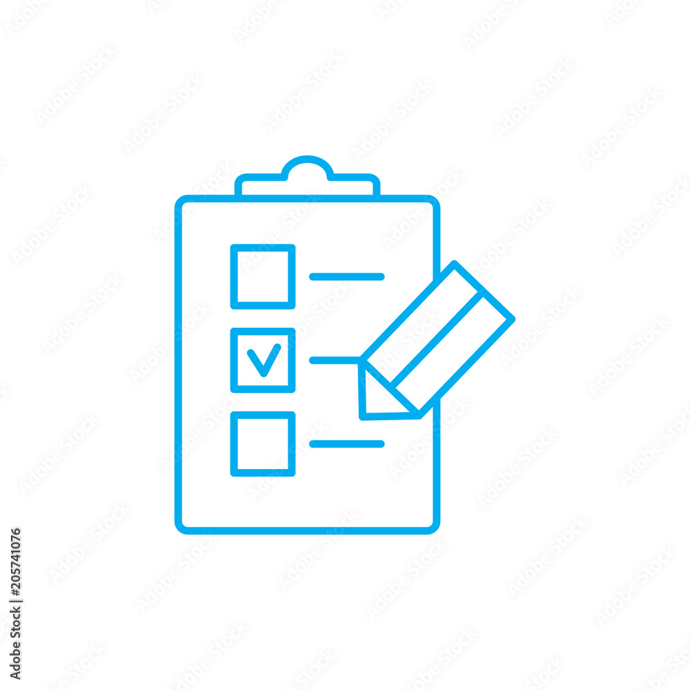 Poster check-list line icon, vector illustration. check-list linear concept sign.