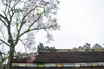 HUE, VIETNAM, April 28th, 2018: Imperial Royal Palace of Nguyen dynasty in Hue, Vietnam