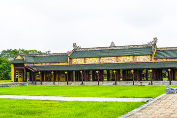 Fototapeta na wymiar HUE, VIETNAM, April 28th, 2018: Imperial Royal Palace of Nguyen dynasty in Hue, Vietnam