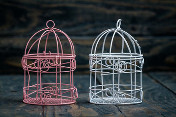 White and Pink Wrought Iron Candle Holders
