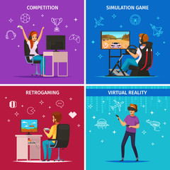 Fototapeta premium Cybersport Cartoon Characters Concept 