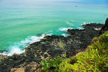 wonderful beach with mountain around, fresh air, nice view for Asian travel, ecology environment at sea area, Phu Yen have many tourist scene for at Viet Nam
