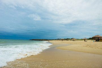 wonderful beach with mountain around, fresh air, nice view for Asian travel, ecology environment at sea area, Phu Yen have many tourist scene for at Viet Nam