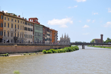 Fototapeta premium italian old part of city, streets and houses