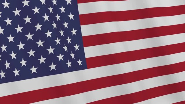 USA flag. American flag waving in the wind. Loopable. 3D rendering.