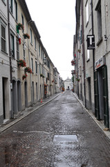 Fototapeta na wymiar italian old part of city, streets and houses