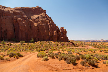 Fototapeta premium View on red rock formation in Navajo Tribal Park.