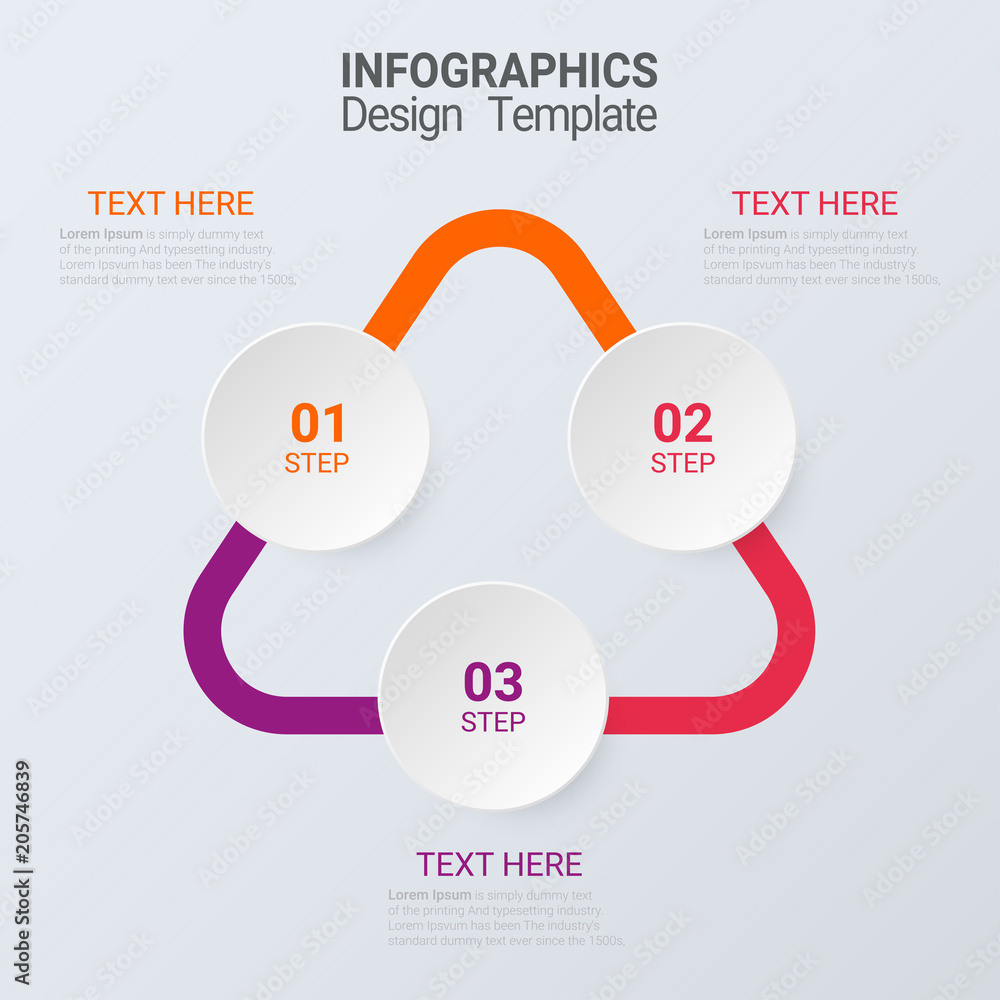 Poster three steps infographics. vector business template for presentation and training.