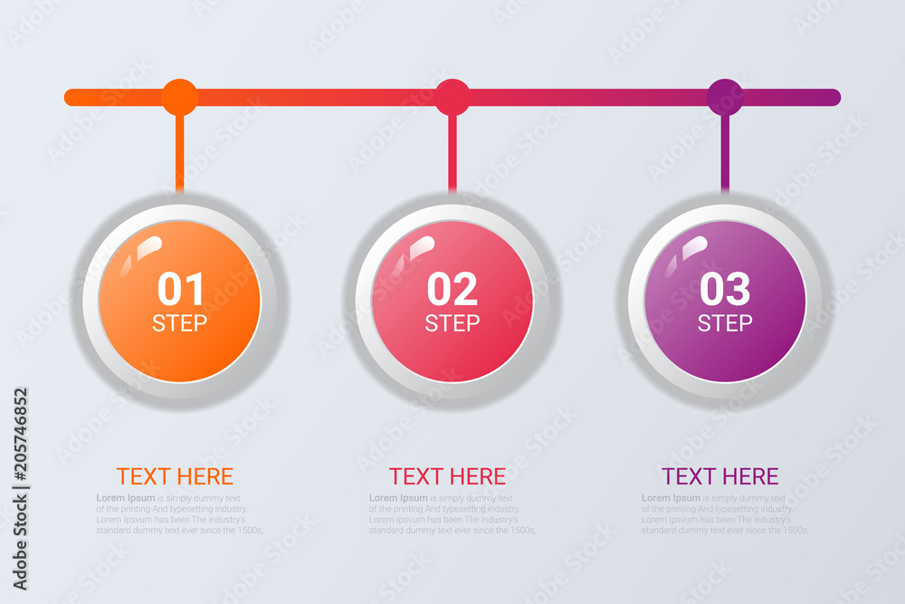 Poster three steps infographics. vector business template for presentation and training.