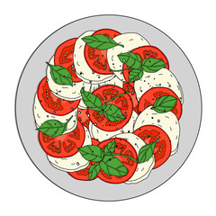 Sałatka włoska z pomidorami i serem mozzarella