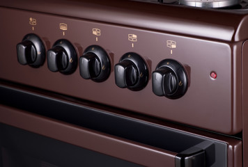 the front of the modern gas stove