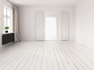 Fototapeta na wymiar Interior empty room 3D rendering