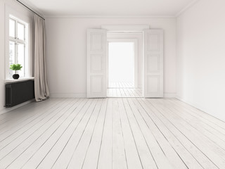 Interior empty room 3D rendering