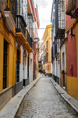 Fototapeta na wymiar traditional houses of Seville old tow, spain
