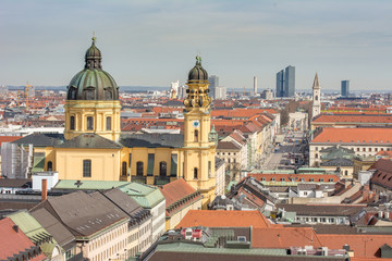 Fototapeta na wymiar Aerial view over the city of Munich