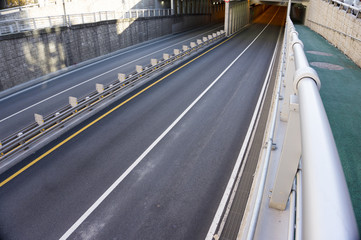 The entrance to an underground road