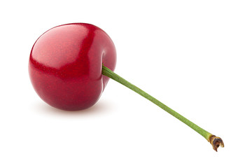 cherry, clipping path, isolated on white background, full depth of field