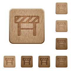 Construction barrier wooden buttons