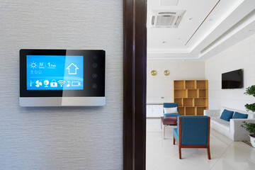 smart screen in modern meeting room