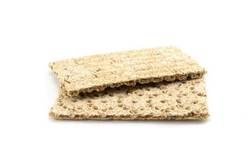 The healthy crispbread isolated on white background.
