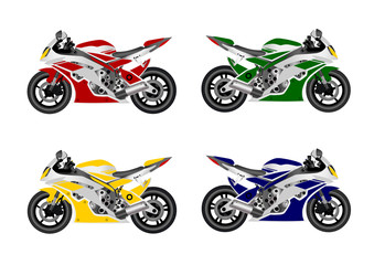A sports bike in a vector on a white background.Sports motorcycle vector illustration.Sport bike logo.
