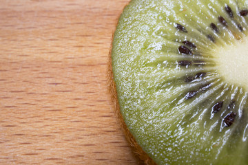 sliced kiwi pieces, macro photo