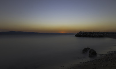 Sunset over Adriatic Sea in Podgora, Makarska Riviera, Dalmatia, Croatia