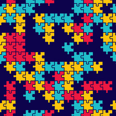Seamless texture of a puzzle piece. Pattern for fabrics and packaging of various products.