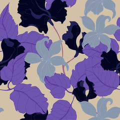 Abstract elegance pattern with floral background.