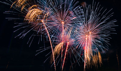 Abstract colored firework background used for overlay new year festival