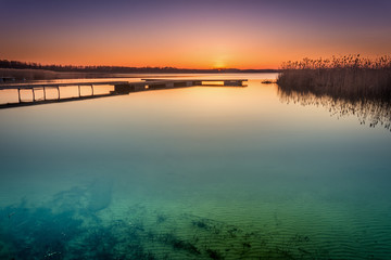 Bridge over the Sumin lake, lubelskie.