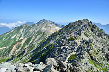 Fototapeta premium Ridgeline and Tsurugidake which I looked at from Tateyama