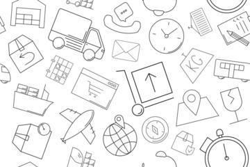 Vector logistics pattern. Logistics seamless background