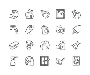 Line Cleaning Icons