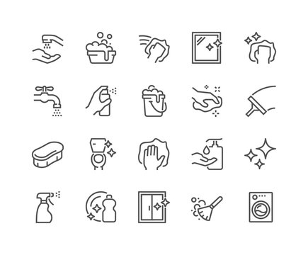 Line Cleaning Icons