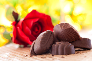 Red roses and chocolate