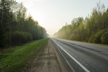 Fototapeta premium road at sunset